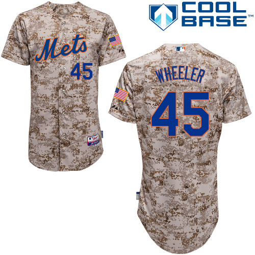 Zack Wheeler #45 MLB Jersey-New York Mets Men's Authentic Alternate Camo Cool Base Baseball Jersey